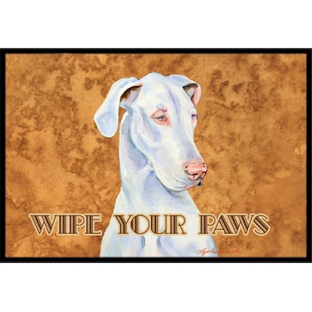 Carolines Treasures Carolines Treasures LH9444JMAT 24 X 36 In. White Great Dane Wipe Your Paws Indoor Or Outdoor Mat LH9444JMAT
